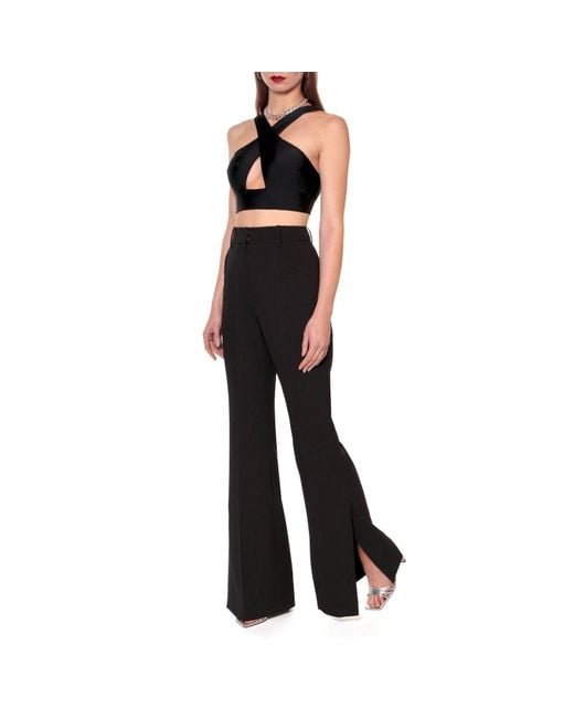 AGGI by HALEWSKI Black Camilla Neutral Flared Trousers -Long