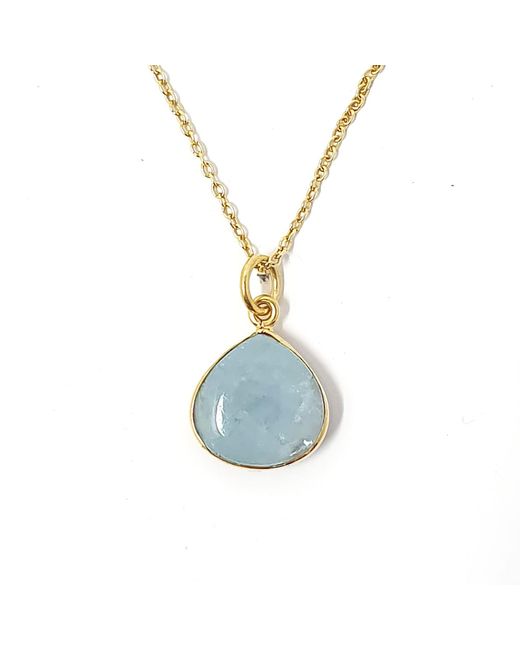 Harfi Blue Vermeil Plated Aquamarine March Birthstone Necklace