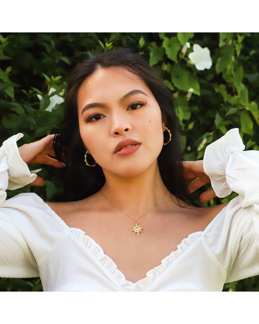 Luna Charles Metallic Aneira Star Hoop Earrings