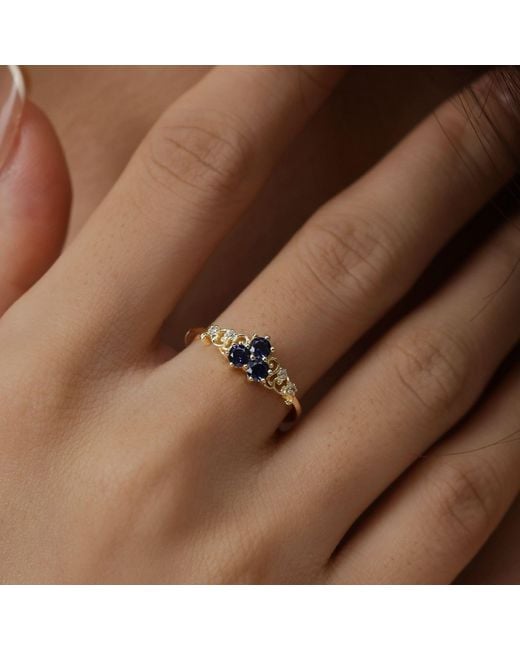 Azura Jewelry New York Blue Sapphire Of The Waterborn Ring Vermeil