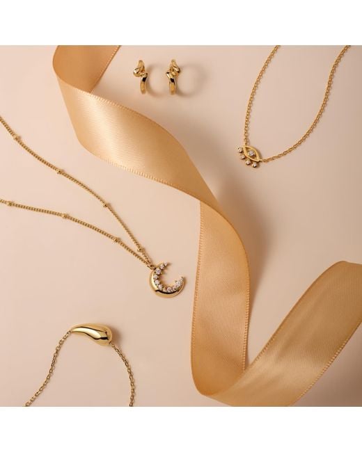 Vanhi Metallic Mabel Sculptural Droplet Pendant Necklace
