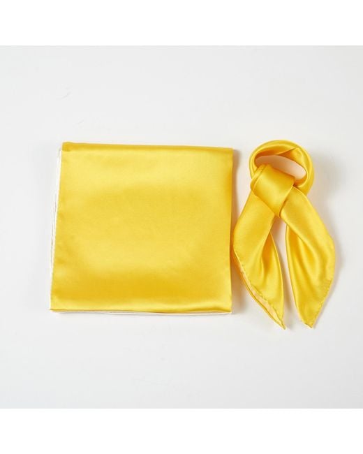 Soft Strokes Silk Yellow Pure Silk Scarf Daffodil Solid Colour Collection Small