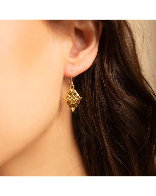 Seven Saints Metallic Aquarius Vintage-Style Dangle Earrings, Rhodium Plated