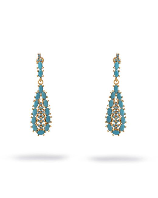 Ebru Jewelry Blue Vintage Teardrop Earrings
