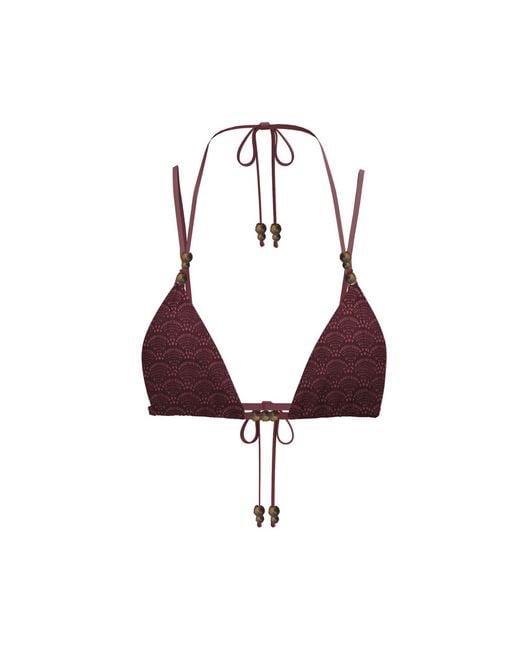 Blackbough Swim Purple Vera Double Strap Triangle Top Henna