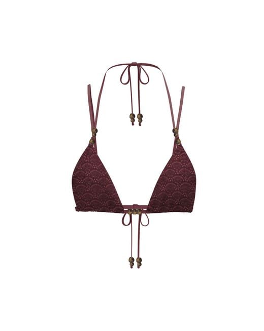 Blackbough Swim Purple Vera Double Strap Triangle Top Henna