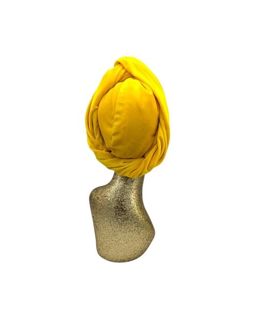 Julia Clancey Yellow Classic Velour Madam Sunshine Reversible Turban