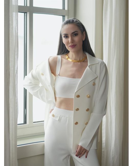 Peraluna White Elizabeth Knit Bralette