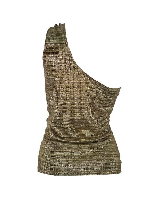 Me & Thee Brown Pick N Mix Metallic Antique One Shoulder Top