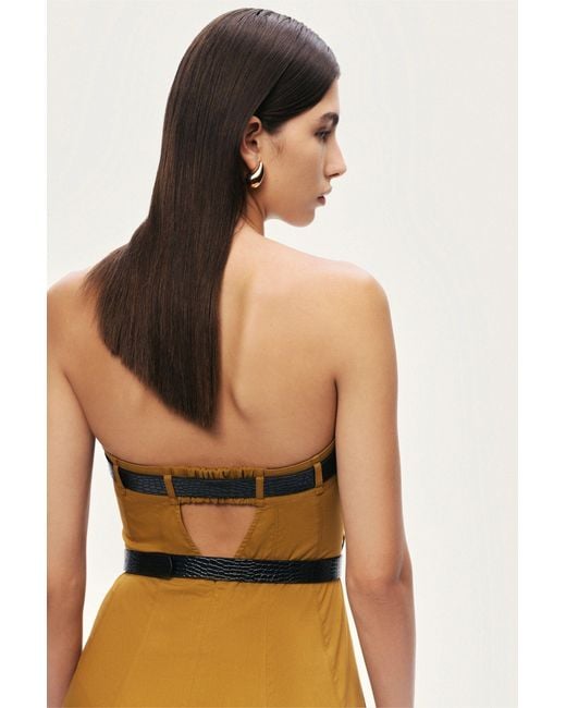 Nocturne Natural Strapless Double Belted Midi Dress
