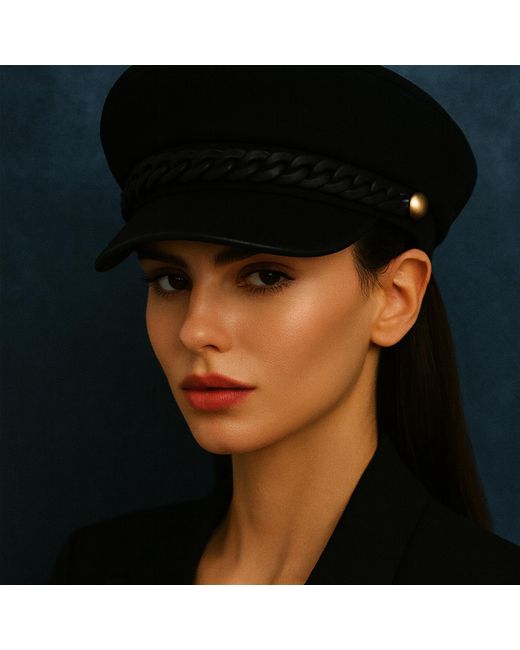Chanel Joan Elkayam Black Chunky Chain Baker Boy Hat