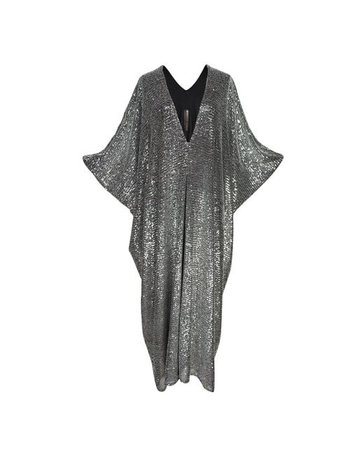 Jennafer Grace Gray Gunmetal Sequin Caftan Kaftan Dress