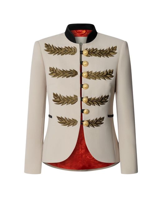 The Extreme Collection Metallic Neutrals Embroidered Blazer Renata Love