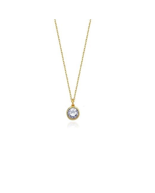 LINYA JEWELLERY Metallic Cosmic Chain Zodiac Necklace Lilac Birthstone