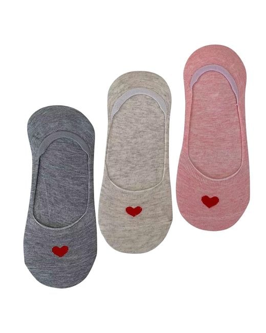 HIGH HEEL JUNGLE by KATHRYN EISMAN Multicolor Secret Heart No-Show Sock