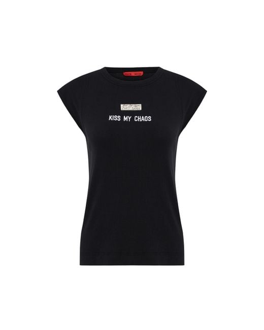 Pcfg Black Rib Tank Top With Patch for men