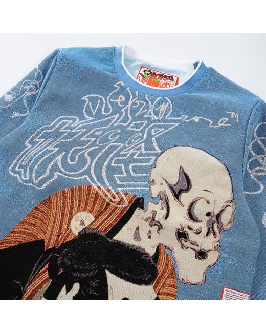 VERYRARE Blue Yokai Kabuki Crewneck for men