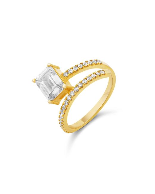 SHYMI White Half Way Around Emerald Statement Ring