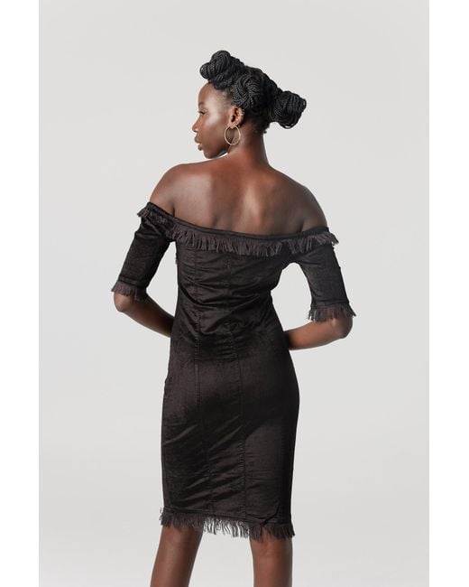 Why Mary Blue Raise The Bar Boat Neck Velvet Dress
