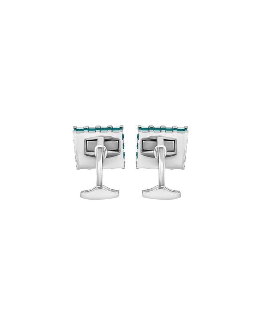Tateossian Green Palladium Plated Regalia Victoria Cufflinks for men