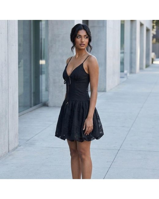 Modenaire Black Bubble Mini Dress Sculpted Bodice