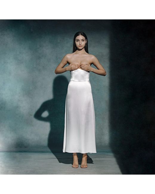 Vestiaire d'un Oiseau Libre White Corset Silk Skirt