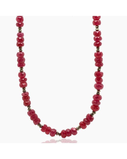 Lori Kaplan Design Red Ruby & Pyrite Necklace