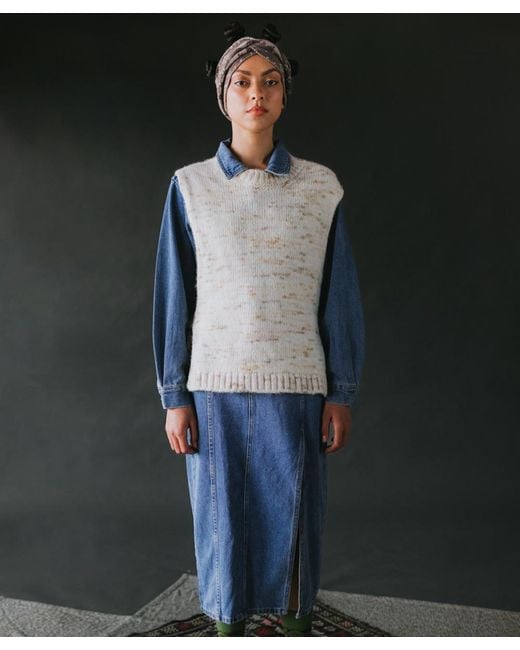 Mabli White Blewog Vest