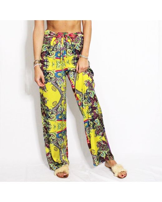 Boutique Kaotique Yellow Funky Flowy Pants