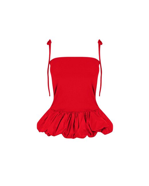 Amy Lynn Red Alexa Cherry Puffball Top