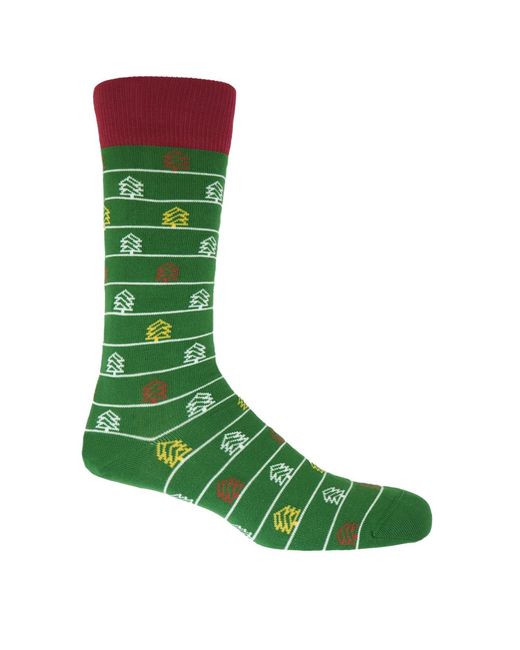 Peper Harow - Made in England Green Traditional Christmas Socks Two Pack for men