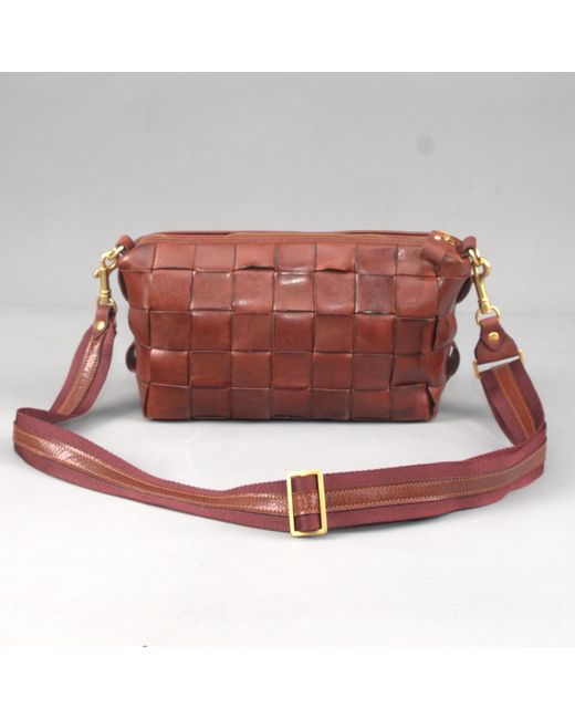 Rimini Brown Woven Leather Shoulder Bag 'giorgia'