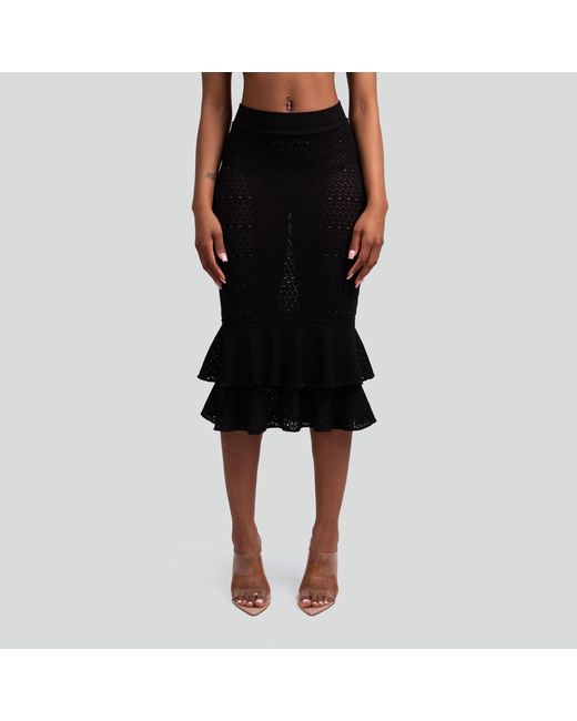 Maui X Lolita Black Cassandra Lace Knit Two-Piece Set