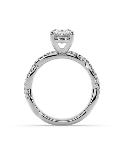 Artisan White Designer Oval-Cut Lab Diamond Ring