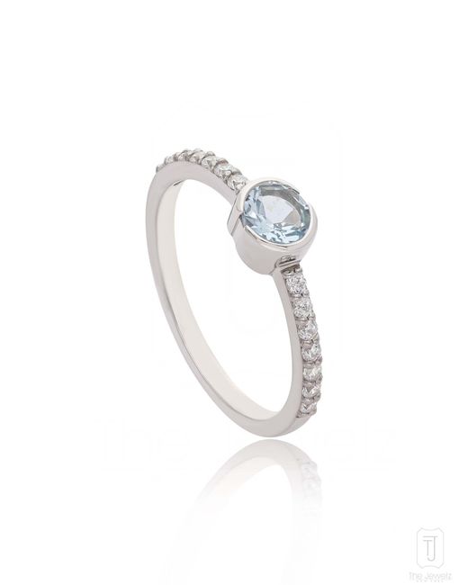 The Jewelz White Aqua Innes Brilliant 925 Ring