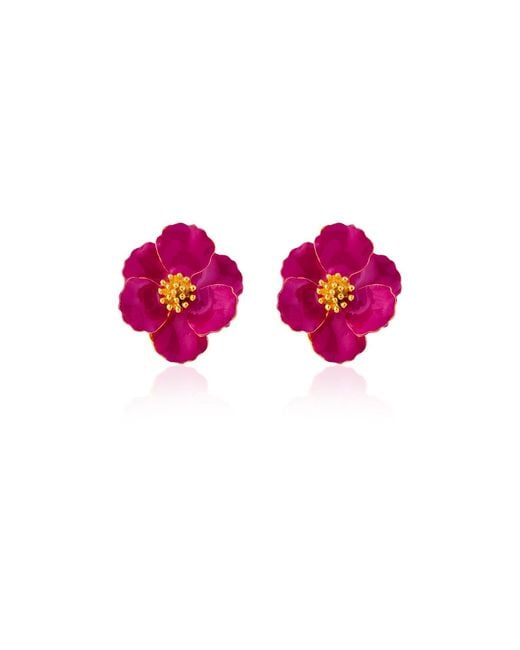 Milou Jewelry Pink Raspberry Petite Flower Earrings