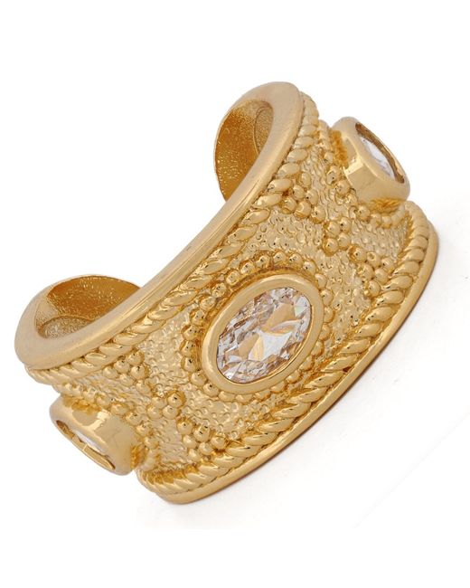 Ebru Jewelry Metallic Queen Cleopatra Diamond Energy Cuff Adjustable Ring