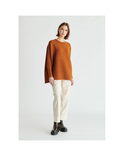 Paisie Brown Ribbed Jumper