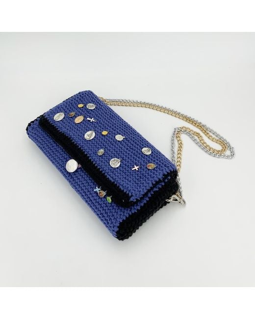 Hilo De Mar Blue Xuntanza Hand Knitted Bag With Medals