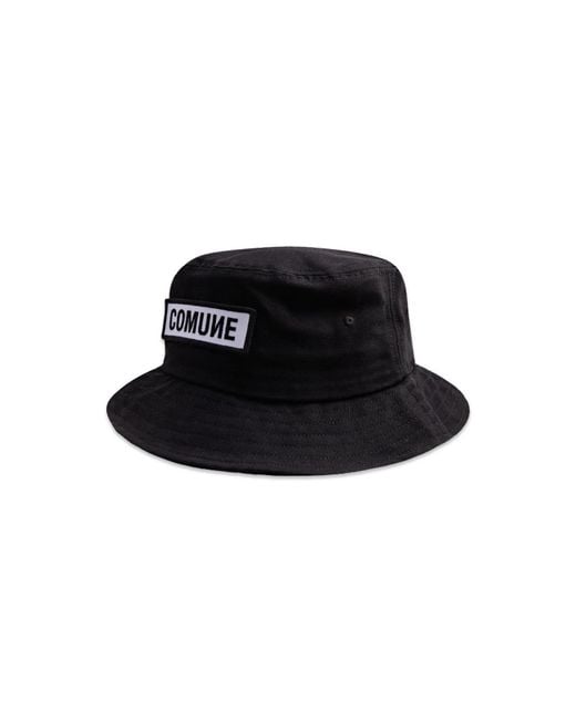 Comune Black Patch Bucket Hat for men