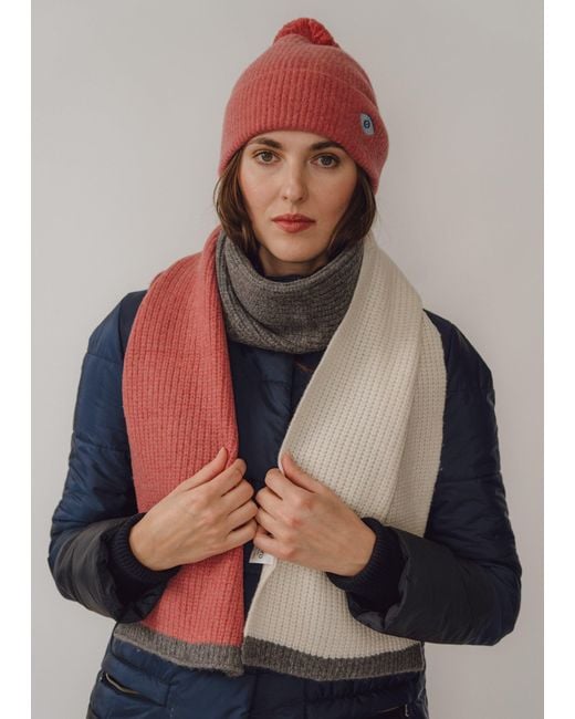 BEIRA Red Wool & Cashmere Bobble Hat – Slate