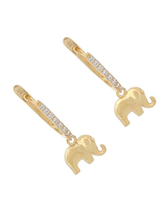 Ebru Jewelry Metallic Dainty Lucky Elephant Earrings