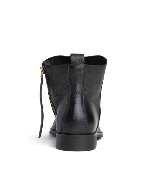 Beautiisoles by Robyn Shreiber Made in Italy Black Renata Leather Chelsea Flat Ankle Bootie