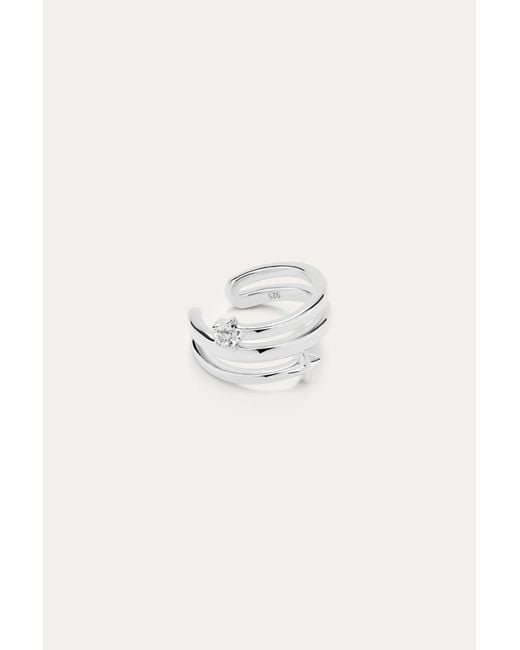 Vanhi White Star Crystal Ear Cuff