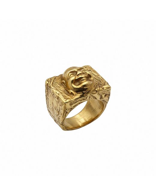 Moca Jewellery Gray Buddha Signet Ring