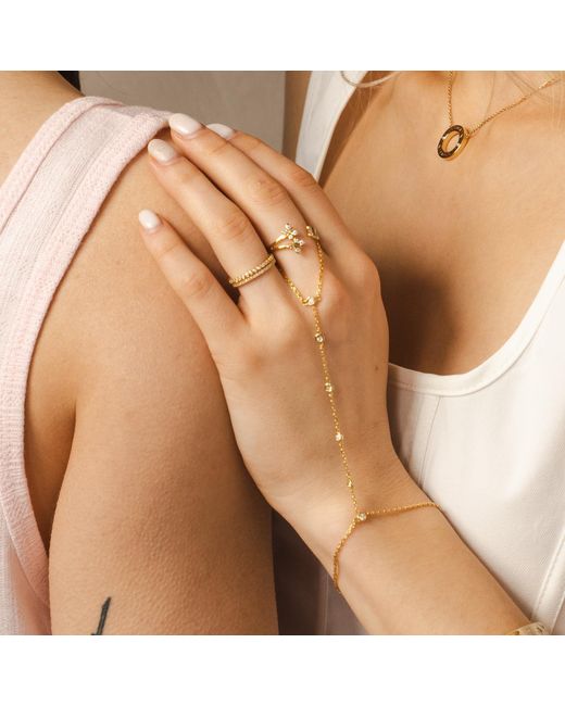 BLOOMTINE | Earth Angel HQ Metallic Illuminess Premium Vermeil Moissanite Sparkle Hand Chain