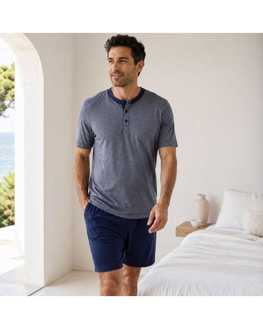 Zd - Zero Defects Blue Short Modal Pyjamas Leios for men