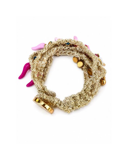 Hilo De Mar Metallic Layered Crochet Bracelet