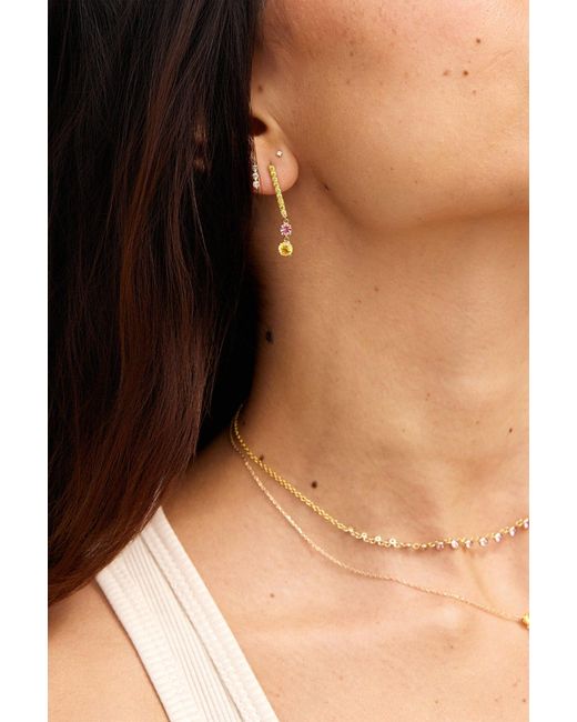 Jewelbird Metallic Diamond & Sapphire Earrings
