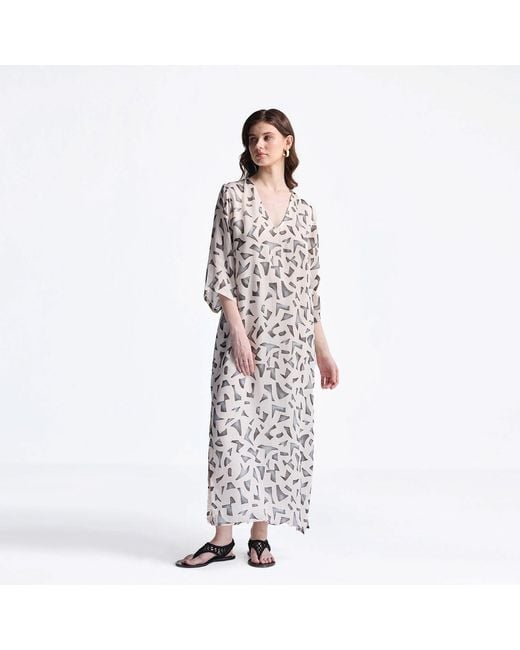 REISTOR White Maxi Dress With Side Slits